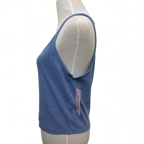 Blue ribbed tank top-NWT - Picture 3 of 5